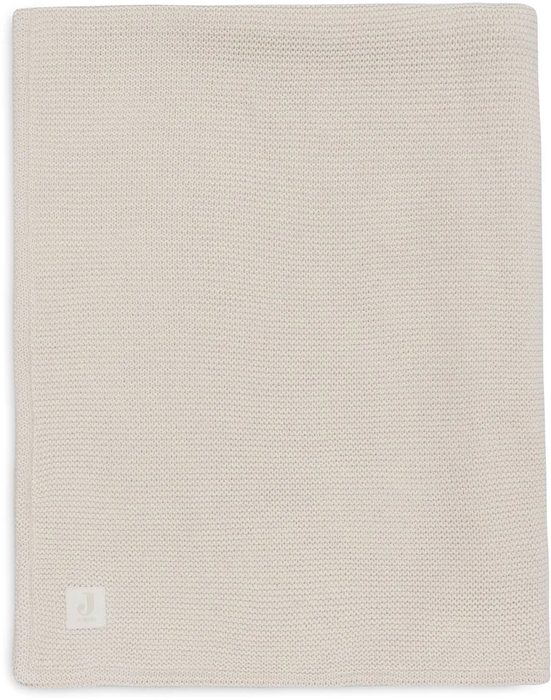 Baby Deken Ledikant - 100x150cm - Basic Knit - Oatmeal/Velvet de Jollein en Basic Knit Oatmeal – photo produit