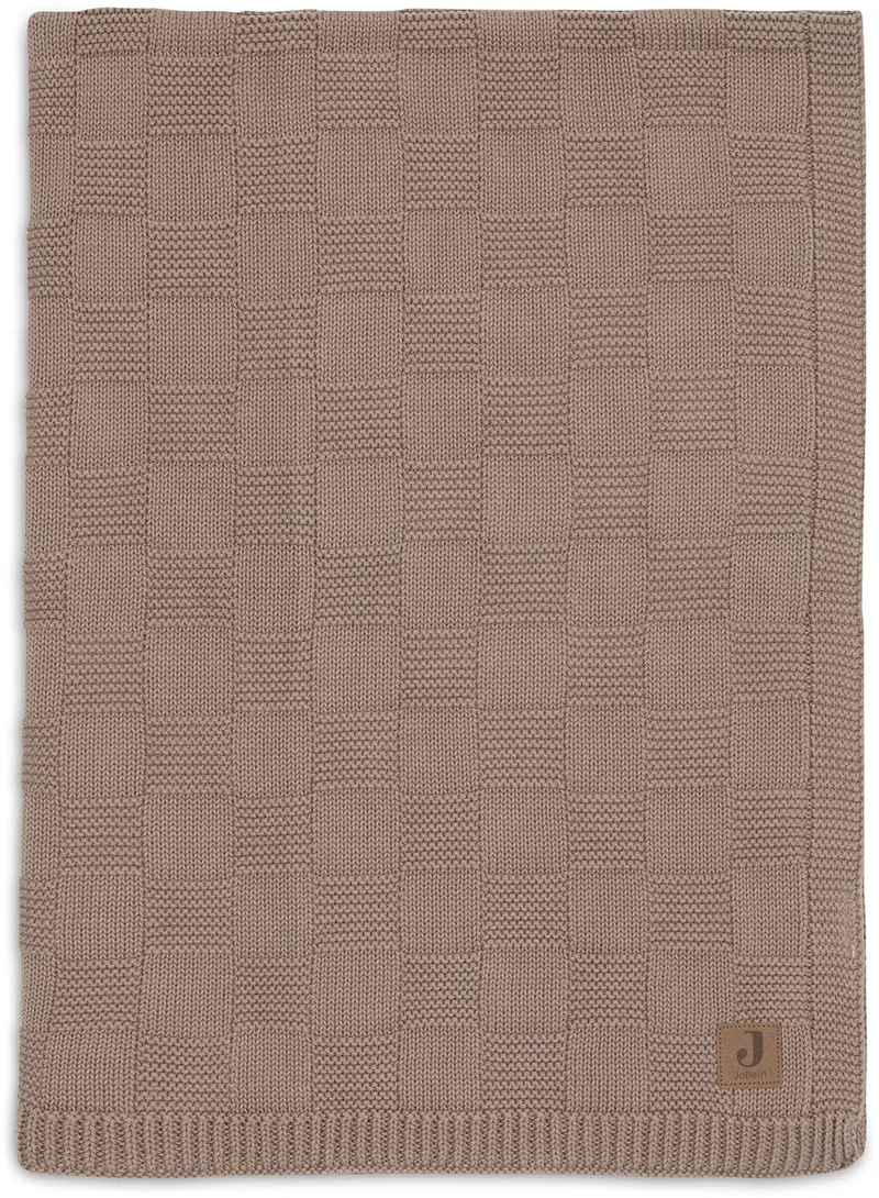 Baby Deken Ledikant - 100x150cm - Box Knit från Jollein i Milky Coffee – produktbild