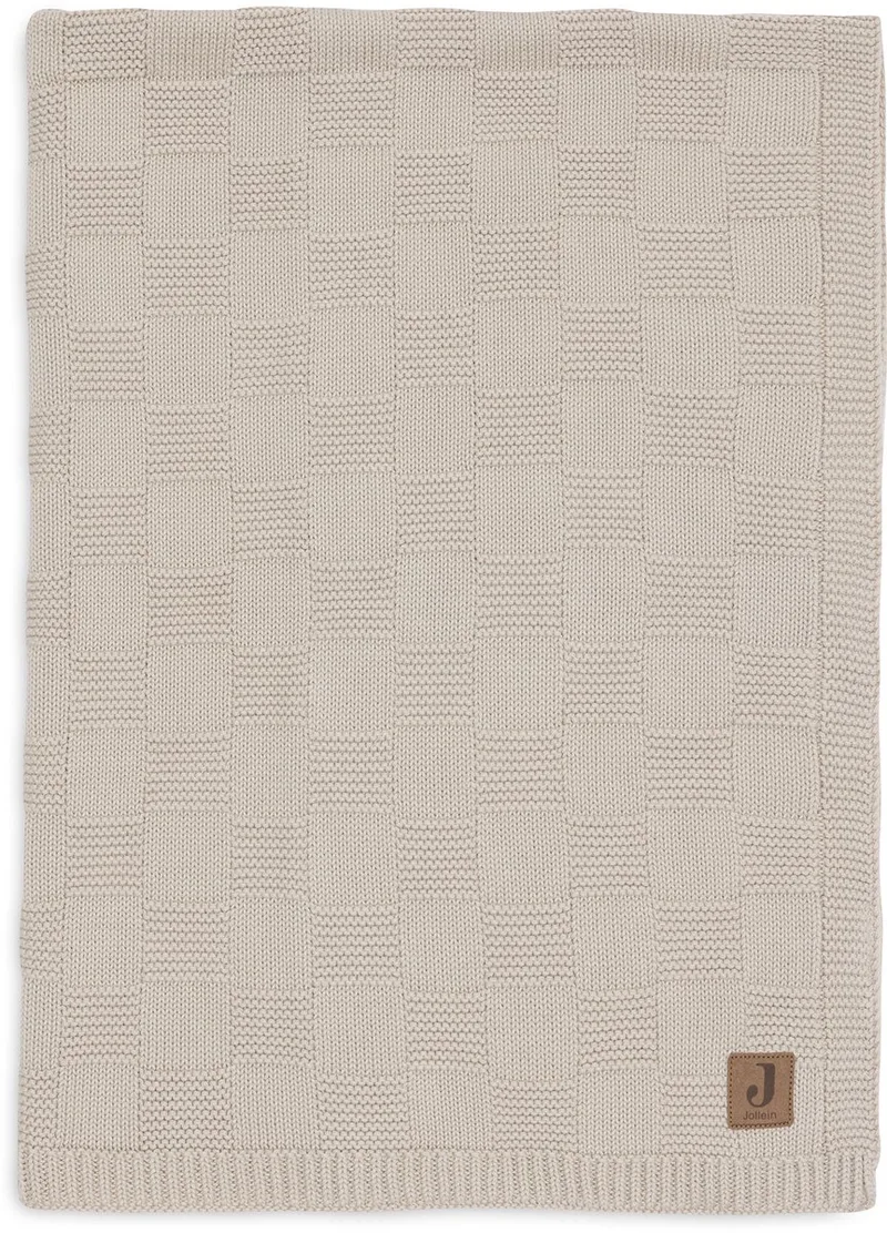 Baby Deken Ledikant - 100x150cm - Box Knit från Jollein i Warm Sand – produktbild