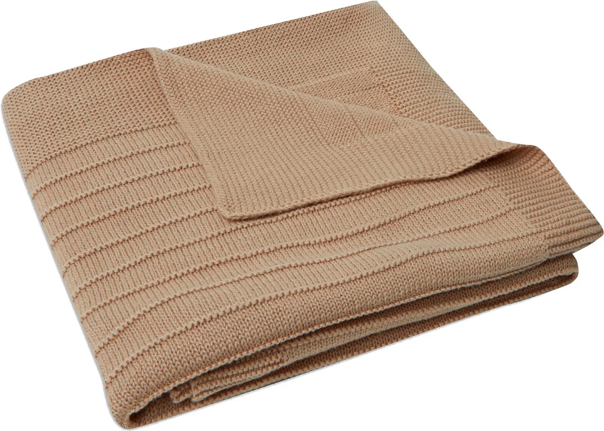 Baby Deken Ledikant Pure Knit - Biscuit - GOTS fra Jollein i Brun – produktbillede
