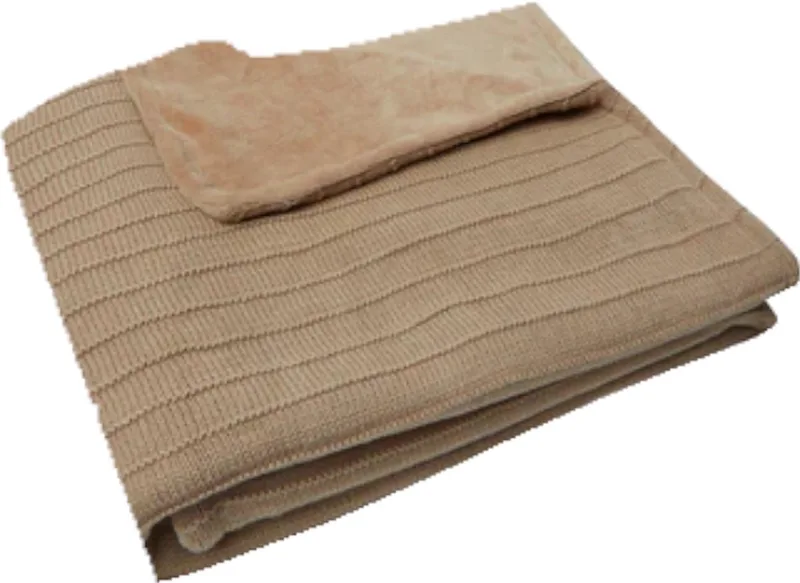 Baby Deken Ledikant Velvet Pure Knit de Jollein en Biscuit – photo produit