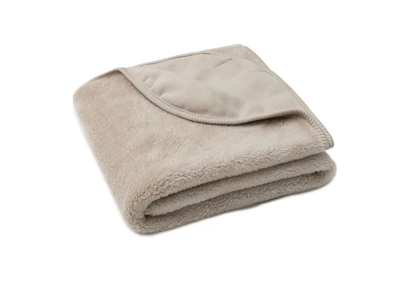 Baby Deken Wieg - 75x100cm - Basic Jersey/Sherpa fra Jollein i Warm Sand – produktbillede 3 af 4