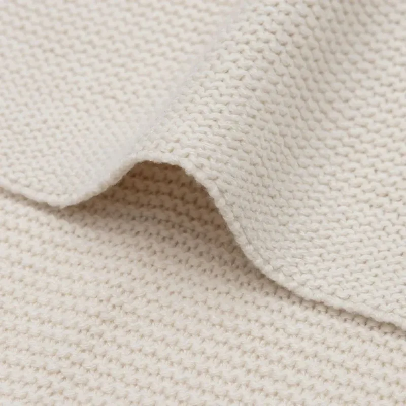 Baby Deken Wieg - 75x100cm - Basic Knit - Oatmeal by Jollein in Basic Knit Oatmeal – product photo 3 of 5