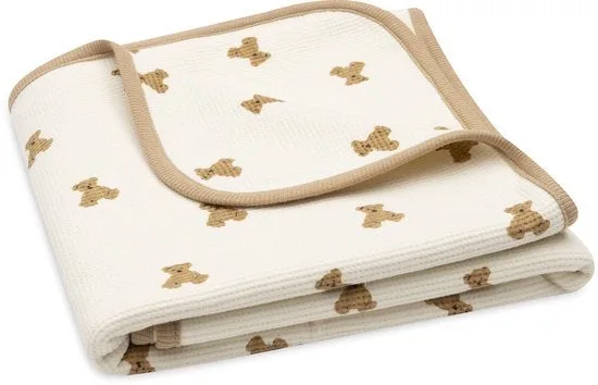 Baby Deken Wieg - 75x100cm - Little Waffle - Mini Teddy Bear by Jollein in Mini Teddy Bear, Little Waffle – product photo 3 of 3
