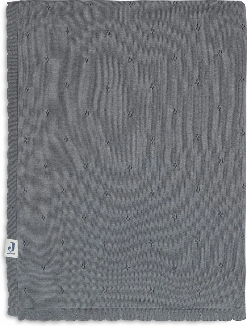 Baby Deken Wieg 75x100cm Pointelle - Storm Grey by Jollein in Nougat – product photo