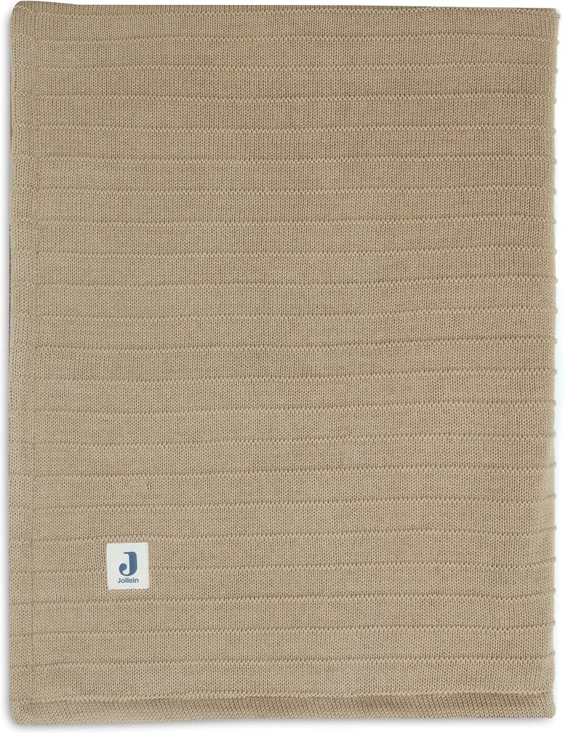 Baby Deken Wieg Velvet Pure Knit - Biscuit - GOTS by Jollein in Brown – product photo