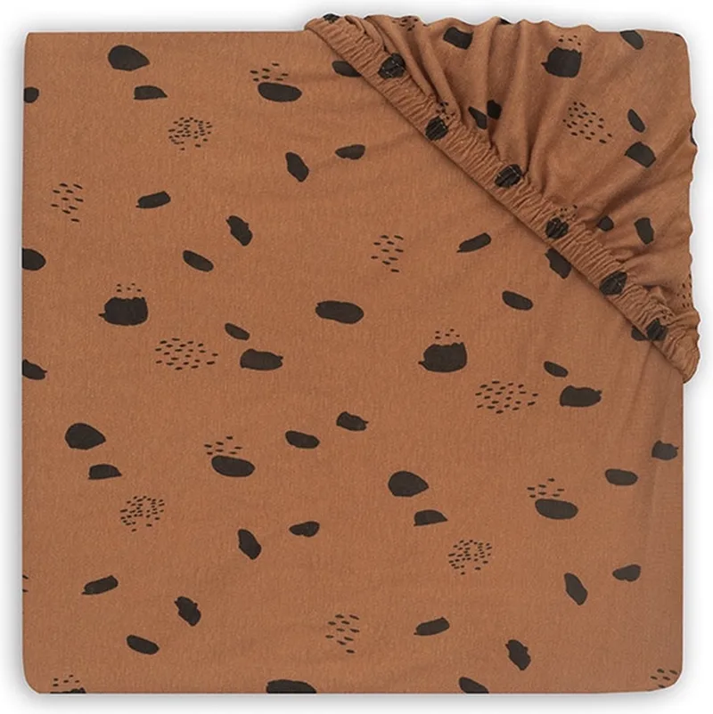 Baby Hoeslaken Boxmatras Jersey 75x95cm Spot från Jollein i Caramel – produktbild