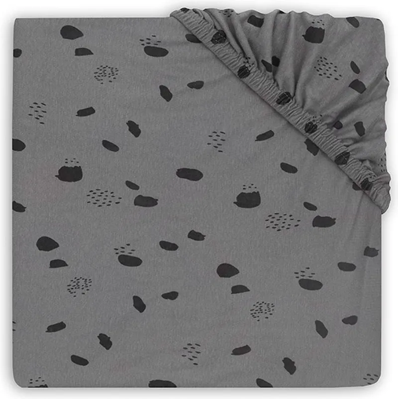Baby Hoeslaken Boxmatras Jersey 75x95cm Spot från Jollein i Storm Grey – produktbild