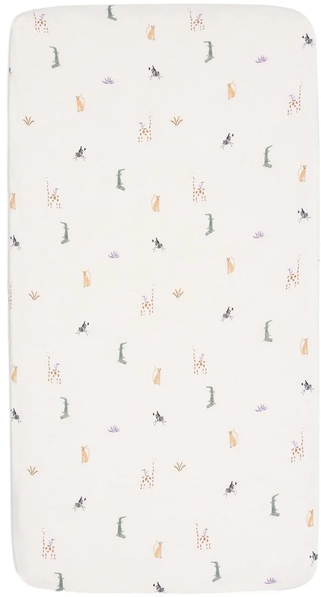 Baby - Hoeslaken Jersey 70/75x140/150cm - Ledikant Babybed - Zacht Katoen by Jollein in Jungle Jambo – product photo