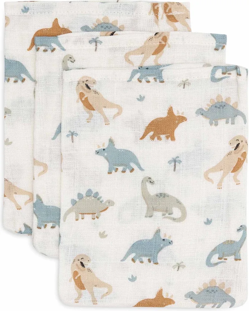 Baby Hydrofiel Washandje - Katoen - 3 Stuks - Baby Washand, Hydrofiele Washandjes -15x20cm van Jollein in Roarsome – productfoto