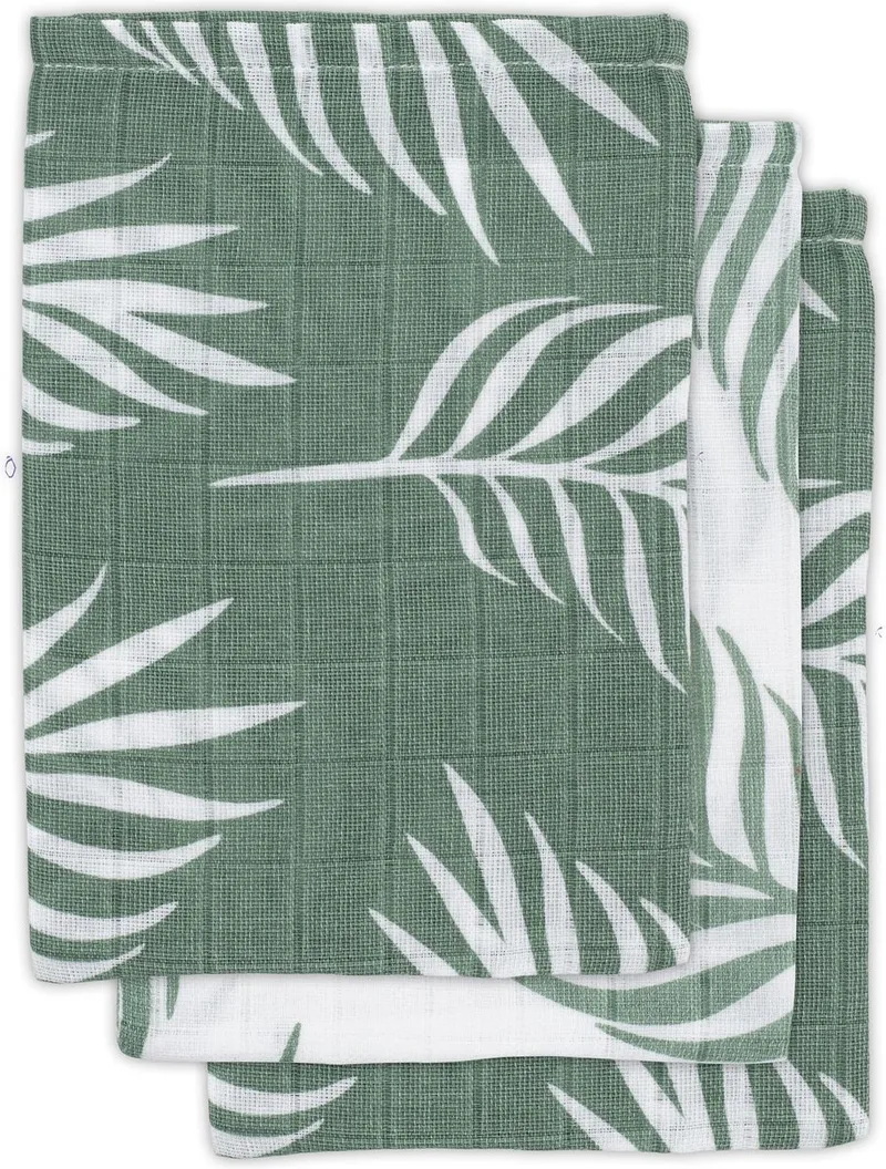 Baby Hydrofiel Washandje Nature (Ash - Katoen - 3 Stuks - Washand, Hydrofiele Washandjes - 15x70cm by Jollein in Green – product photo