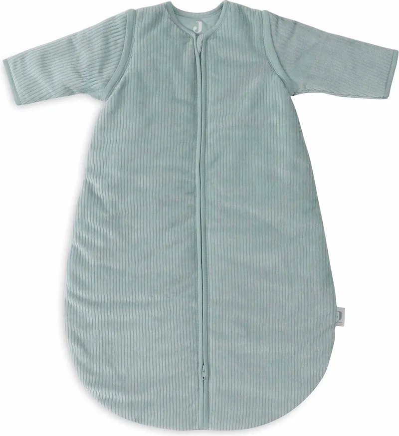 Baby Slaapzak Winter Met Afritsbare Mouw 90cm - Rond - Rib - Winterslaapzak by Jollein in Sea Green – product photo