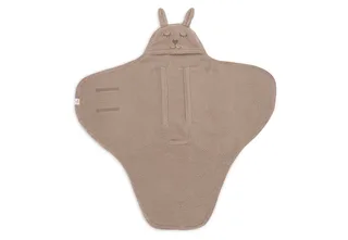 Baby Wikkeldeken - 100x105cm - Bunny Cloudy Rib de Jollein en Milky Coffee – photo produit 2 sur 4