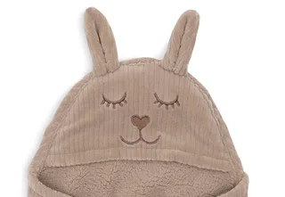 Baby Wikkeldeken - 100x105cm - Bunny Cloudy Rib de Jollein en Milky Coffee – photo produit 4 sur 4