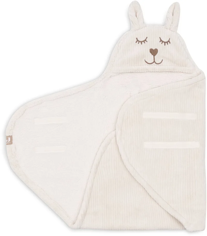 Baby Wikkeldeken - 100x105cm - Bunny Cloudy Rib by Jollein in Oatmeal – product photo