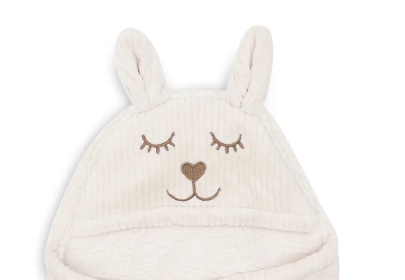 Baby Wikkeldeken - 100x105cm - Bunny Cloudy Rib de Jollein en Oatmeal – photo produit 4 sur 4