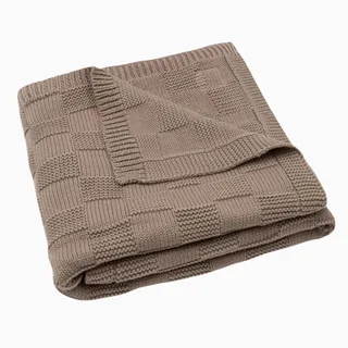 Baby Winter Deken Wieg - 75x100cm - Box Knit by Jollein in Milky Coffee – product photo 4 of 5
