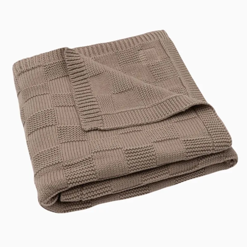 Baby Winter Deken Wieg - 75x100cm - Box Knit by Jollein in Milky Coffee – product photo 4 of 5