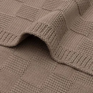 Baby Winter Deken Wieg - 75x100cm - Box Knit by Jollein in Milky Coffee – product photo 3 of 5