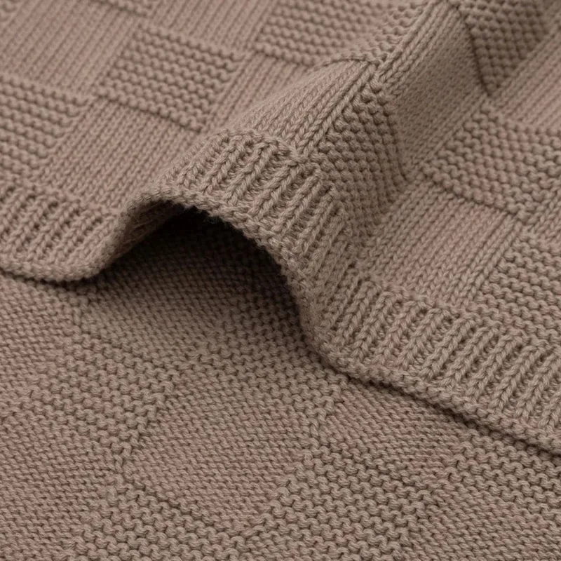 Baby Winter Deken Wieg - 75x100cm - Box Knit by Jollein in Milky Coffee – product photo 3 of 5