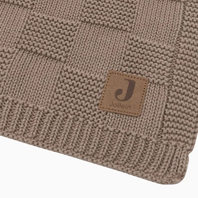 Baby Winter Deken Wieg - 75x100cm - Box Knit by Jollein in Milky Coffee – product photo 2 of 5