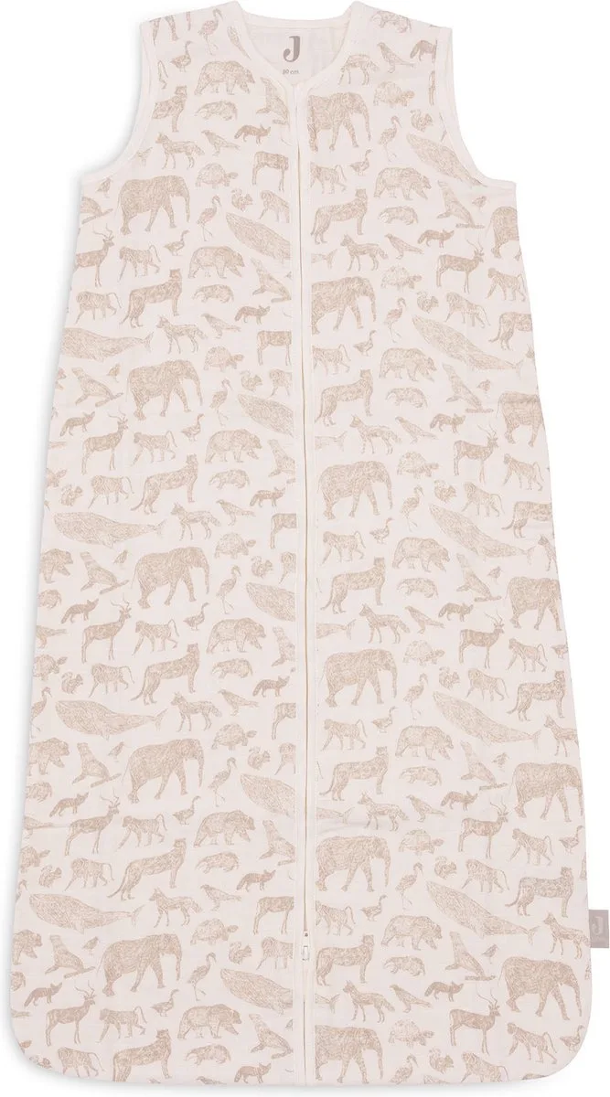 Baby Zomer Slaapzak Hydrofiel - 70cm - Animals - Nougat van Jollein in Animals Nougat – productfoto