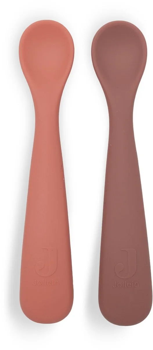 Babylepel - Baby Bestek Siliconen - 2 Stuks van Jollein in Blush Shades – productfoto
