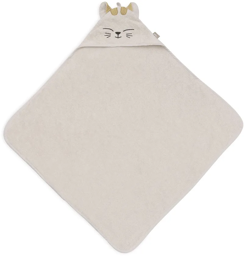 Badcape Baby - 100% Badstof Katoen - 75x75 cm - Charlie van Jollein in Charlie Cat Terry – productfoto