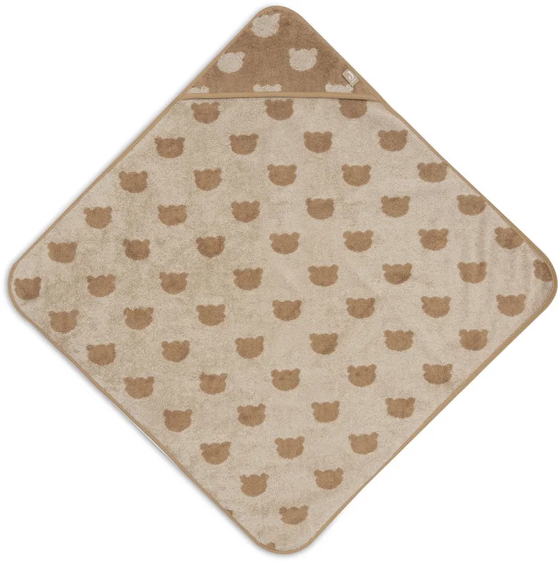Badcape Baby - Jersey / Badstof - 75x75 cm - Jacquard - Teddy Bear van Jollein in Jacquard Teddy Bear – productfoto