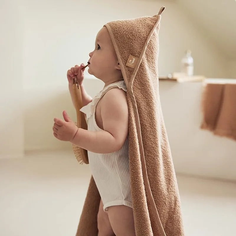 Badcape Badstof 75x75cm Biscuit van Jollein in Terry Biscuit – productfoto