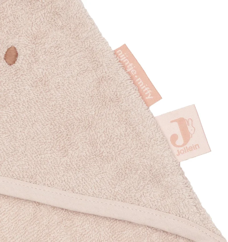 Badcape badstof 75x75cm Miffy van Jollein in Silk Rose – productfoto