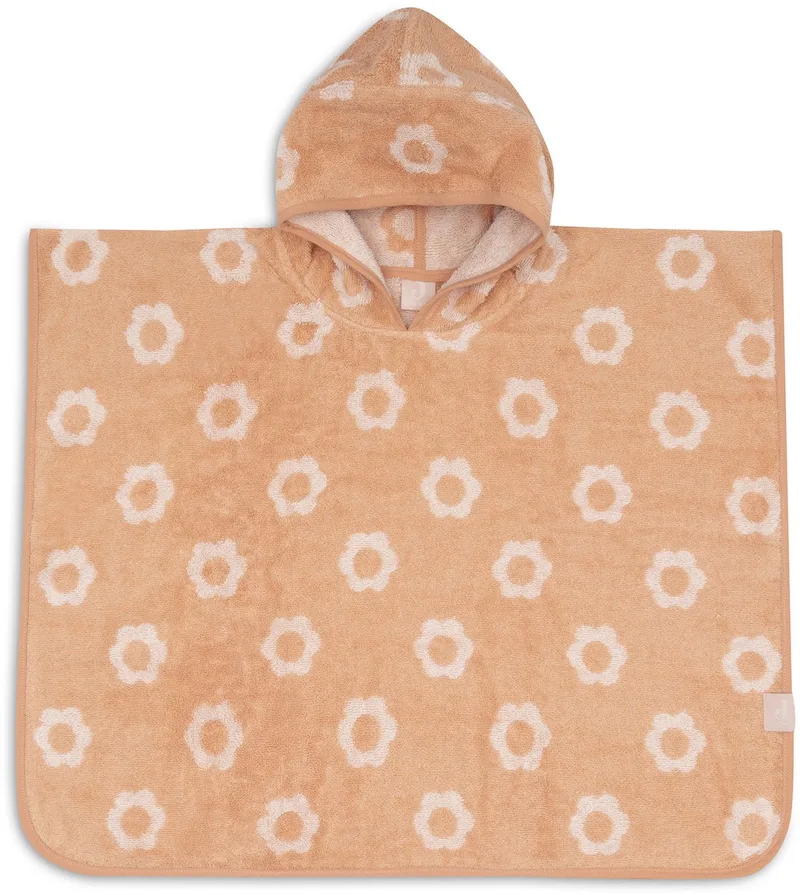 Badponcho - 100% Badstof - 1-2 jaar - Jacquard - Flower Reversible van Jollein in Jacquard Flower Reversible – productfoto