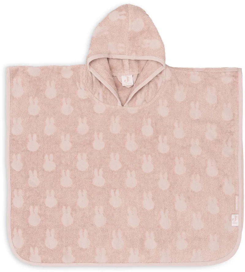 Badponcho Badstof Miffy Jacquard Wild Rose von Jollein in Miffy Jacquard Terry Wild Rose – Produktfoto