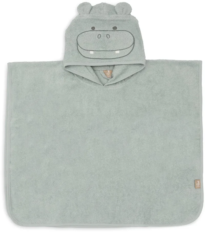 Badponcho Hippo Happy van Jollein in Misty Green – productfoto