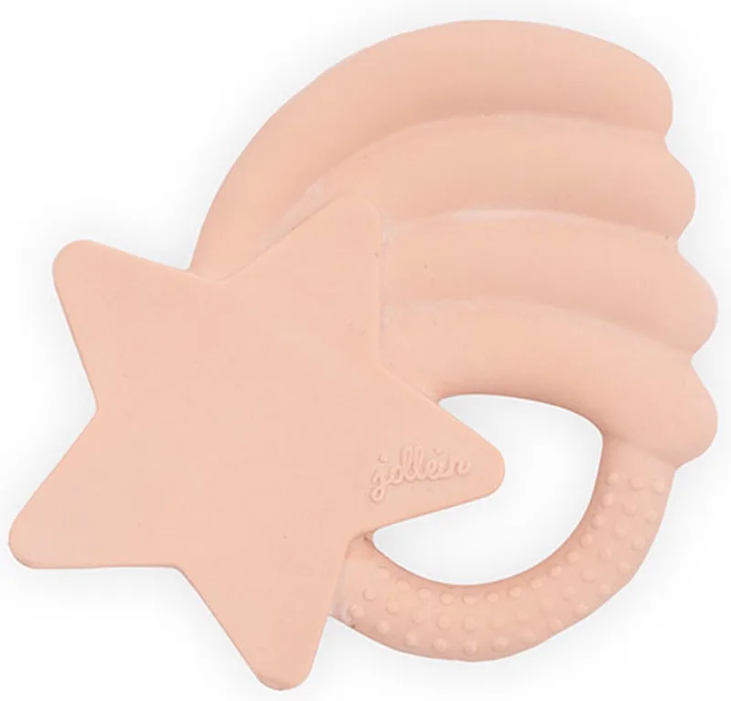 Bijtring Rubber Falling Star - Pale van Jollein in Roze – productfoto