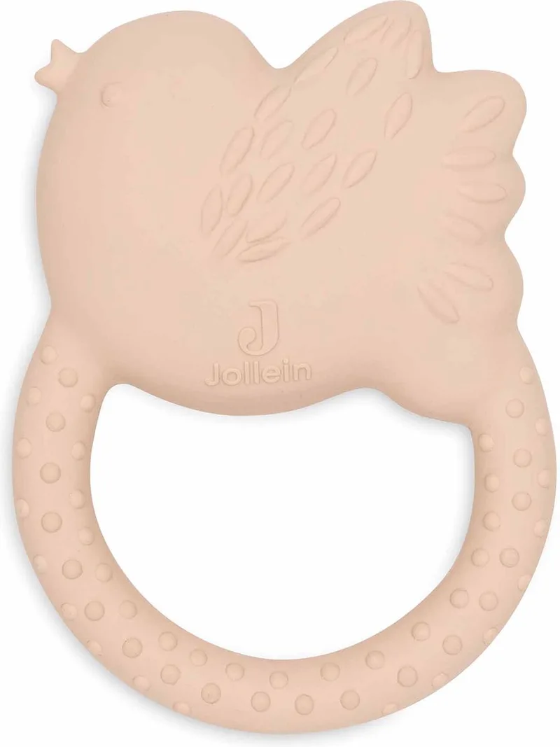 Bijtring Rubber Lovely Birds de Jollein en Lovely Birds Wild Rose – photo produit