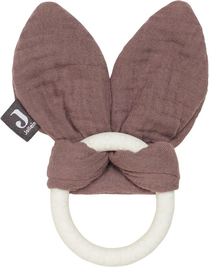 Bijtring Siliconen Bunny Ears från Jollein i Chestnut – produktbild