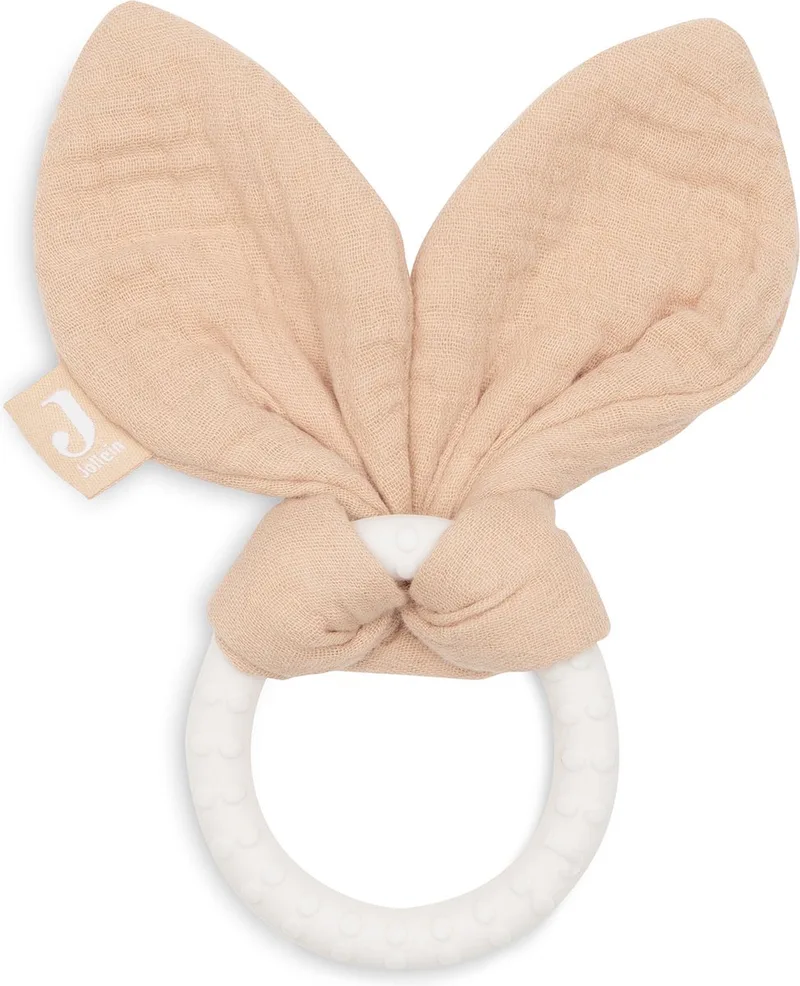 Bijtring Siliconen Bunny Ears - Moonstone by Jollein in Yellow – product photo