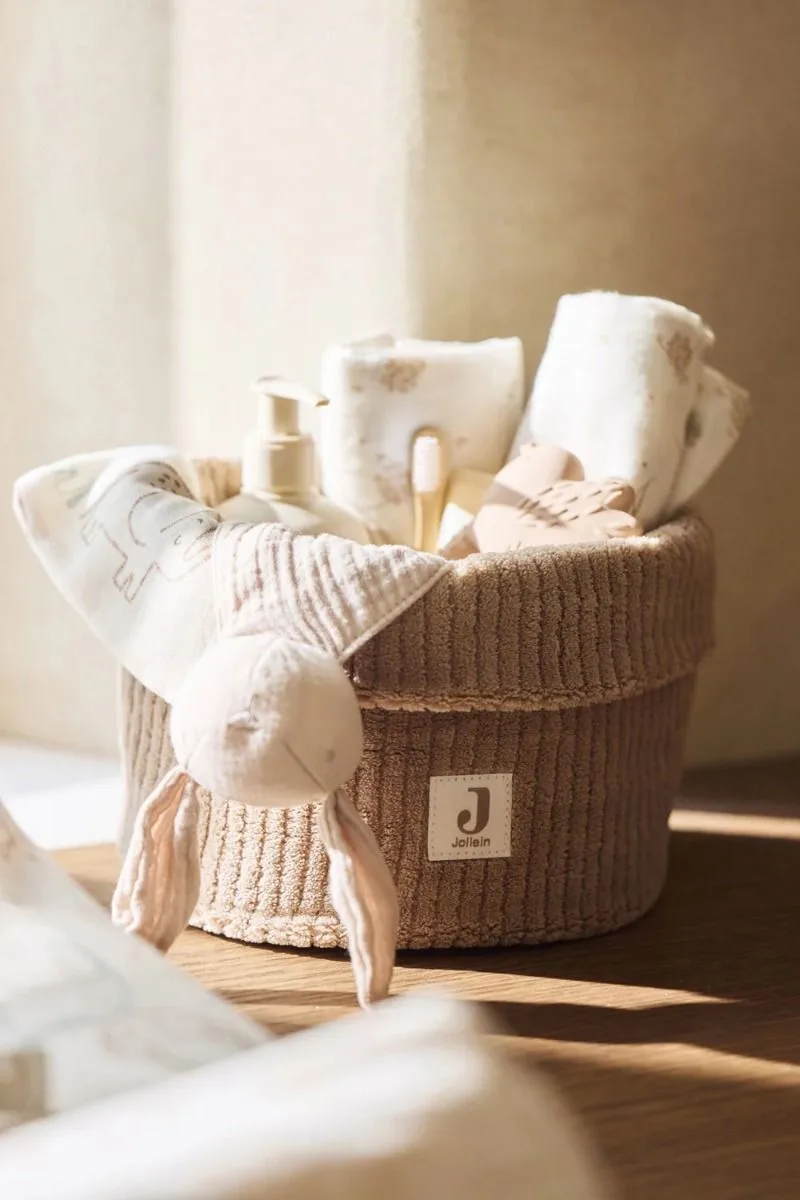 Commode Mandje - 14x18cm - Cloudy Rib by Jollein in Milky Coffee – product photo 4 of 4