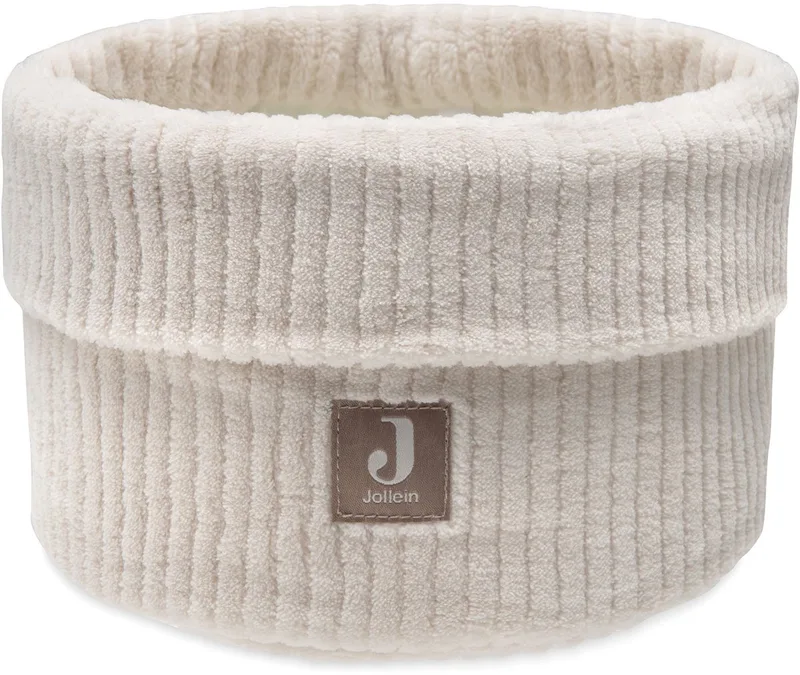 Commode Mandje - 14x18cm - Cloudy Rib van Jollein in Oatmeal – productfoto