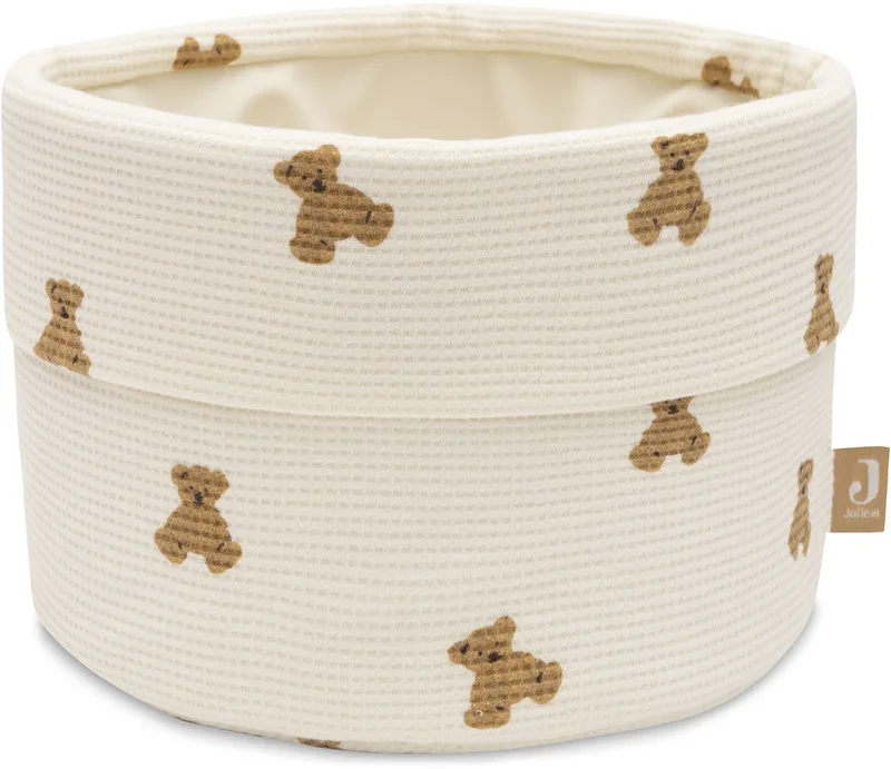 Commode Mandje - Mini Teddy Bear - Little Waffle - Ø19 cm fra Jollein i Mini Teddy Bear, Little Waffle – produktbillede