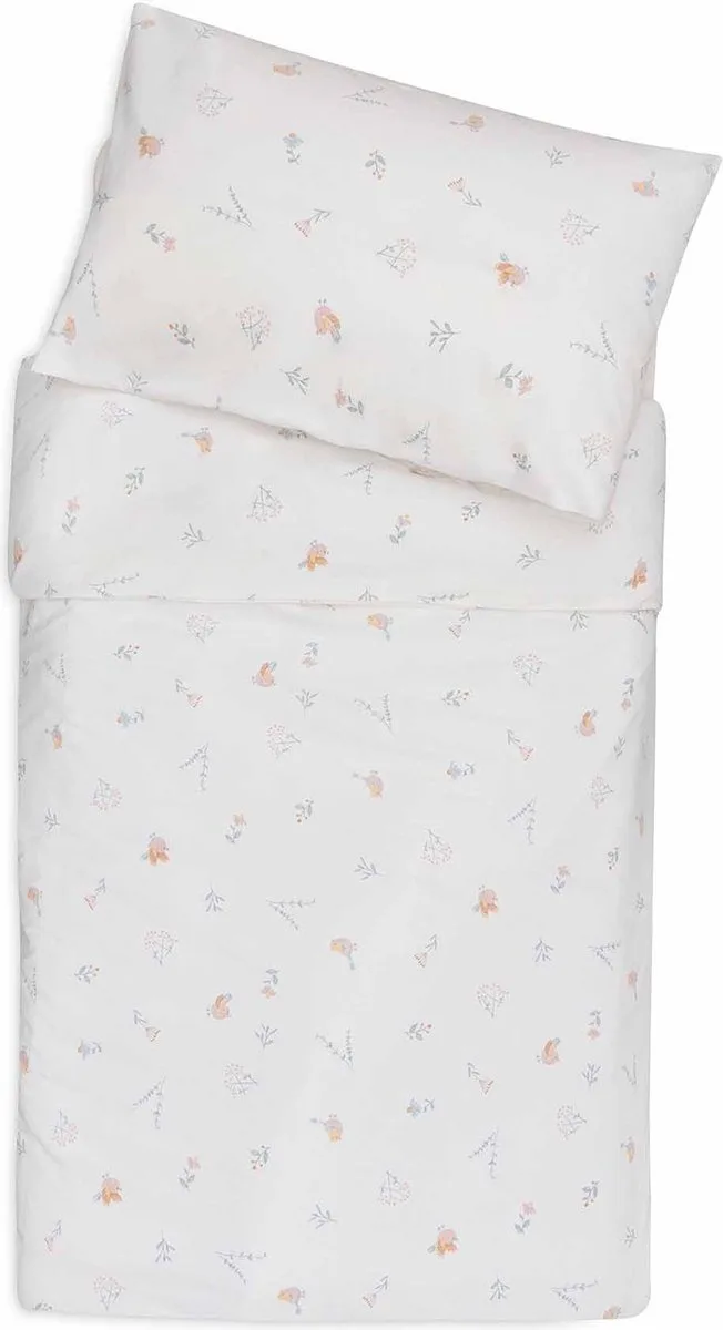 Dekbedovertrek met sloop 100x140cm - Dekbed Ledikant, Dekbedovertrek Baby van Jollein in Lovely Birds – productfoto