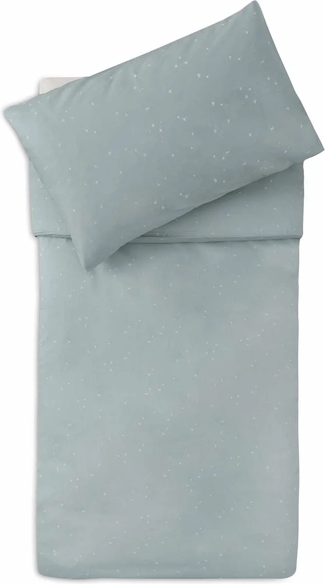 Dekbedovertrek met sloop 100x140cm - Dekbed Ledikant, Dekbedovertrek Baby van Jollein in Twinkling Sea Green – productfoto