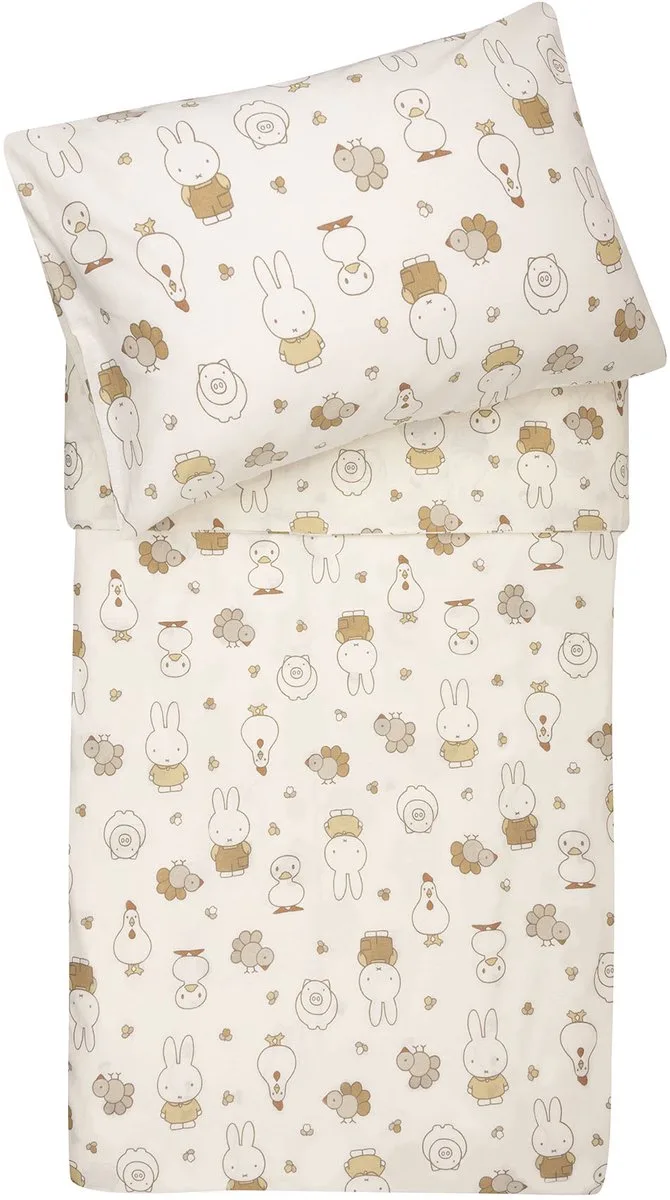 Dekbedovertrek met sloop 100x140cm van Jollein in Miffy Family Farm – productfoto
