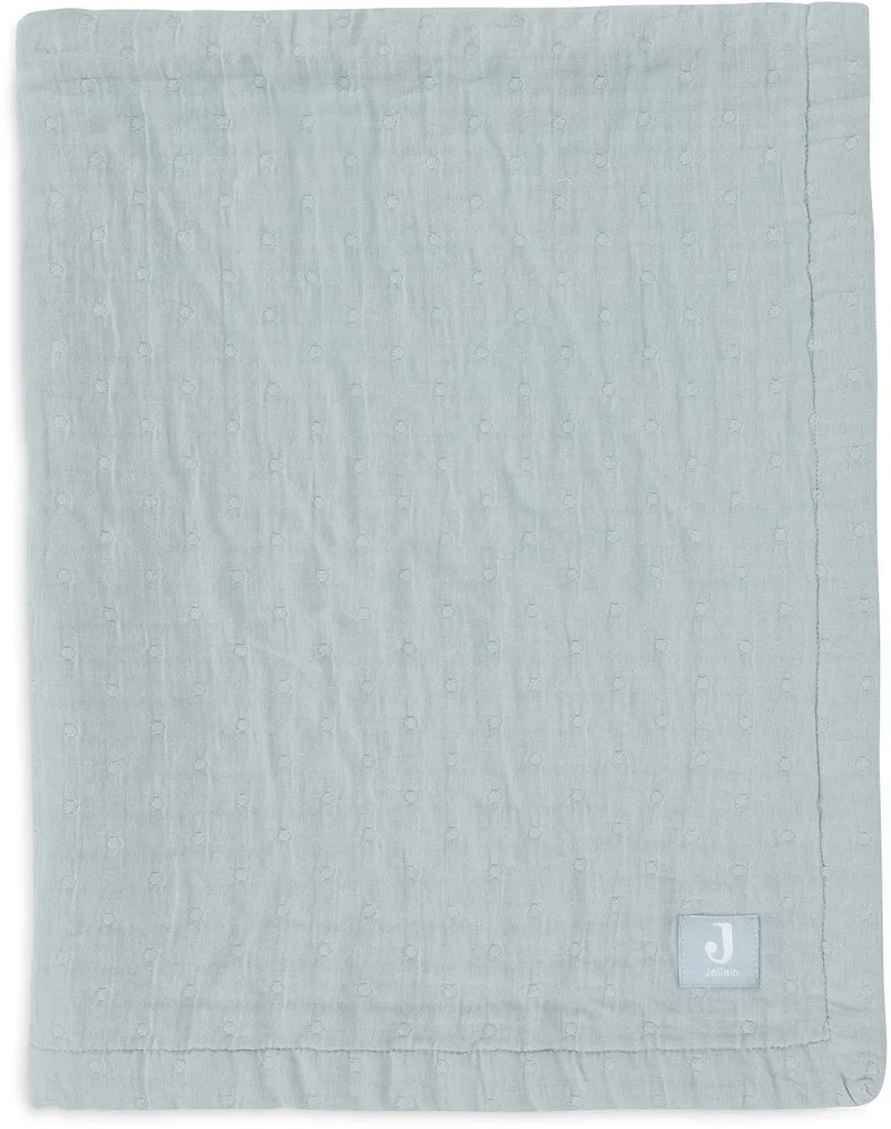 Deken Hydrofiel 75x100cm Jacquard GOTS de Jollein en Sea Green – photo produit