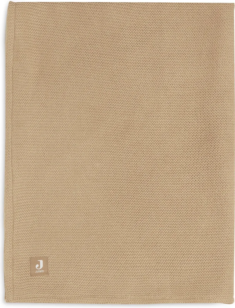 Deken Ledikant 100x150cm Basic Knit Biscuit/Fleece by Jollein in Basic Knit Do not bleach – product photo