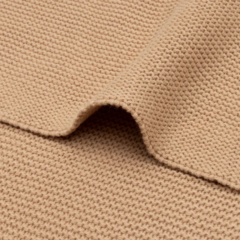 Deken Ledikant 100x150cm Basic Knit von Jollein in Hazel – Produktfoto 3 von 4