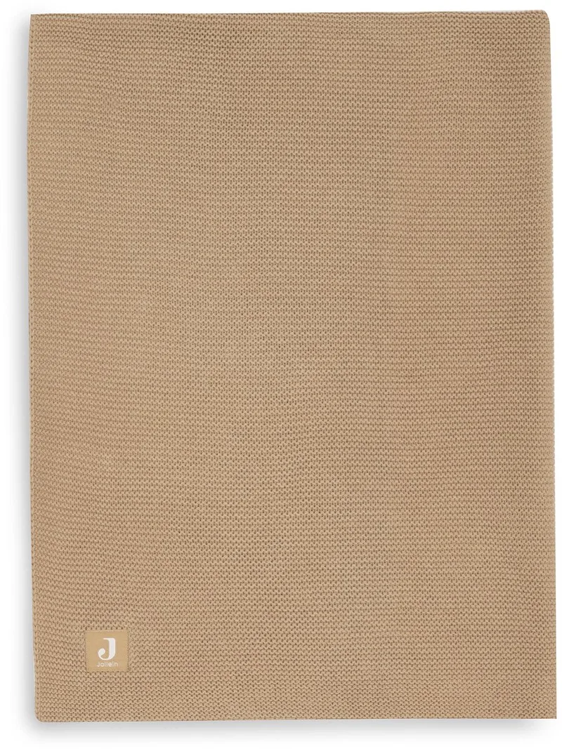 Deken Ledikant 100x150cm Basic Knit by Jollein in Hazel – product photo