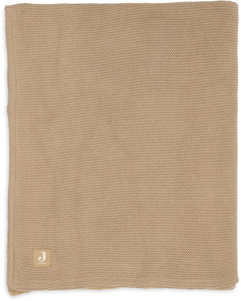 Deken Ledikant 100x150cm Basic Knit Hazel/Fleece by Jollein in Hazel – product photo