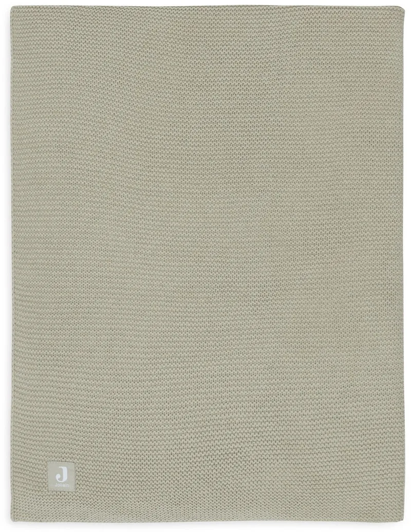 Deken Ledikant 100x150cm de Jollein en Basic Knit Olive Green – photo produit
